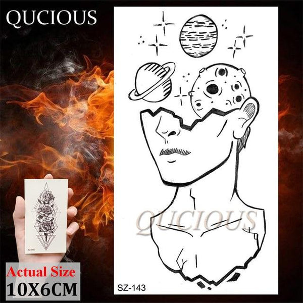 DIY Forest Design Waterproof Fake Temporary Tattoo of Wolf Sexy Women Body Art Arm Tattoos Paper For Men Boys Girls Tatoo Cover