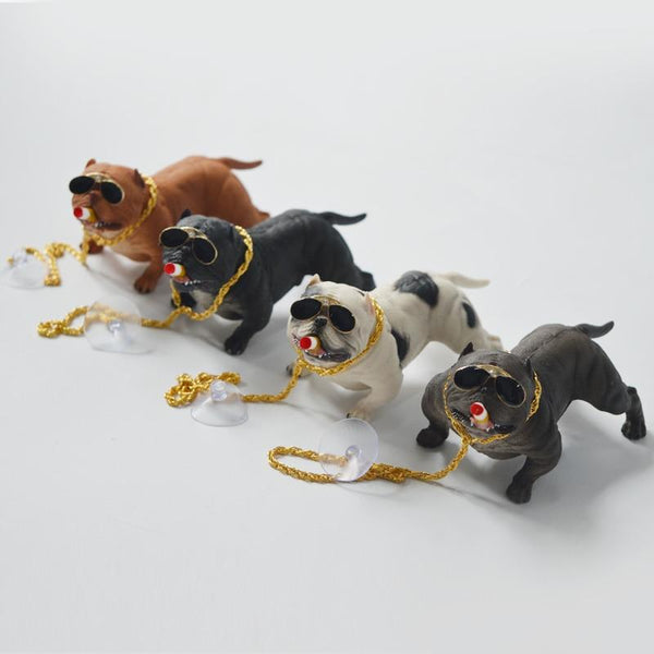 Car Decoration Dog Ornaments Resin Bully Dog Doll Auto Interior Accessories Cute Vivid Model Dog in the Car