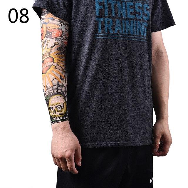 New Fake Temporary Tattoo Sleeves Tattoos Full Long Slip On Arm Tattoo Sleeve Kit Men Elastic Nylon Glove Tattoos