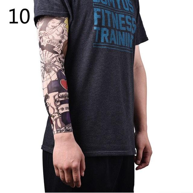 New Fake Temporary Tattoo Sleeves Tattoos Full Long Slip On Arm Tattoo Sleeve Kit Men Elastic Nylon Glove Tattoos