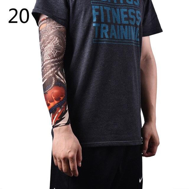 New Fake Temporary Tattoo Sleeves Tattoos Full Long Slip On Arm Tattoo Sleeve Kit Men Elastic Nylon Glove Tattoos