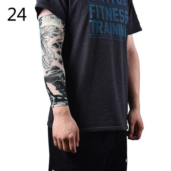 New Fake Temporary Tattoo Sleeves Tattoos Full Long Slip On Arm Tattoo Sleeve Kit Men Elastic Nylon Glove Tattoos