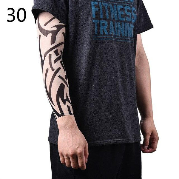 New Fake Temporary Tattoo Sleeves Tattoos Full Long Slip On Arm Tattoo Sleeve Kit Men Elastic Nylon Glove Tattoos