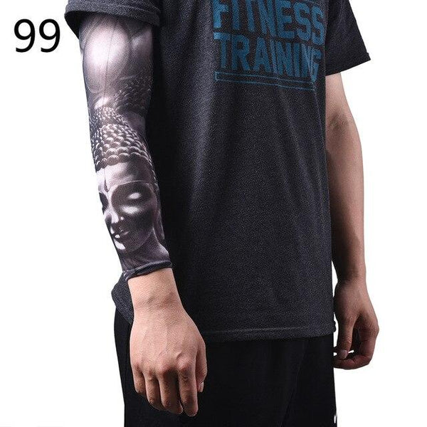New Fake Temporary Tattoo Sleeves Tattoos Full Long Slip On Arm Tattoo Sleeve Kit Men Elastic Nylon Glove Tattoos