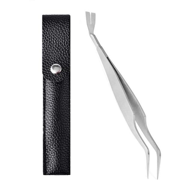 2 In 1 Stainless Steel Pet Flea Treatment Tick Removal Tick Tweezers Professional Quick Tick Removal Tool for Cat Dog People