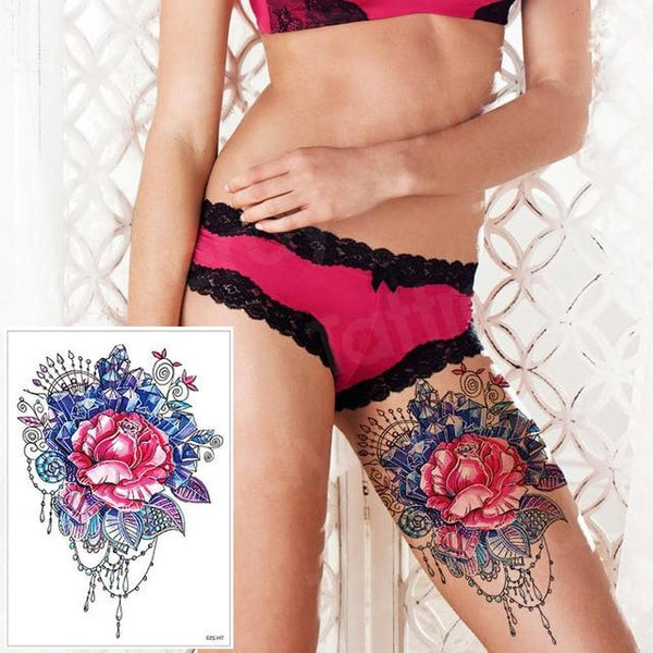 temporary tattoo black flower tattoo sleeves water transfer tatoo sticker peony rose tattoos body art sexy tatoo girl arm tatto