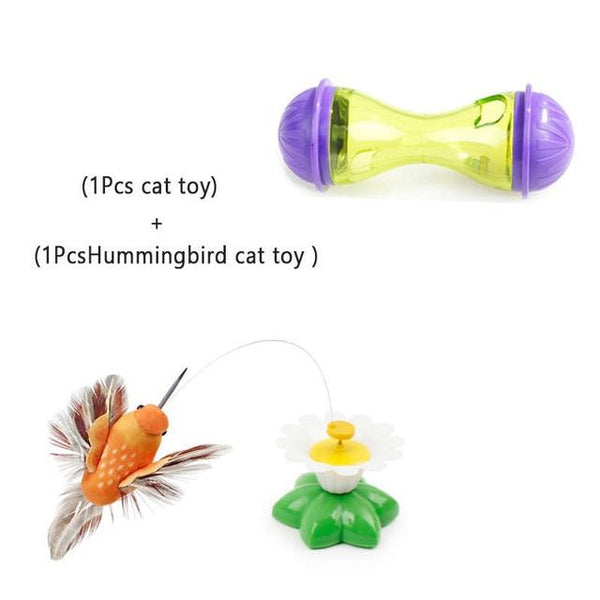 YVYOO Interactive Cat Toy IQ Treat Ball Smarter Pet Toys Food Ball Food Dispenser For Cats Playing Training Pet supplies D10