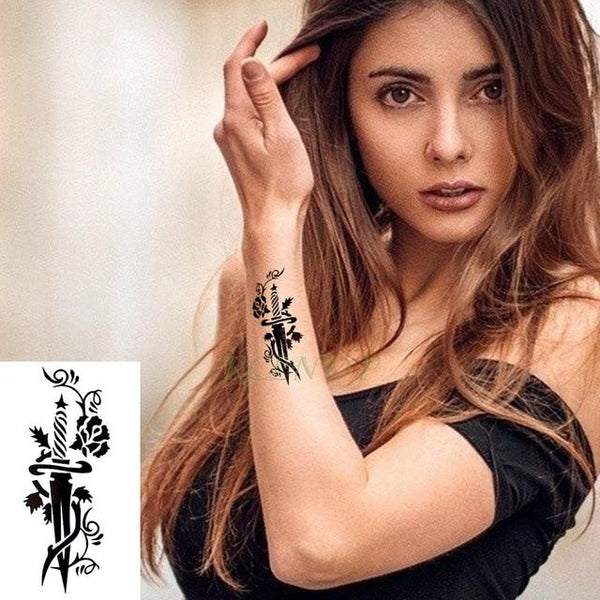 Waterproof Temporary Tattoo Sticker Sun Moon Fake Tatto Flash Tatoo Tatouage hand foot arm For Men Women girl
