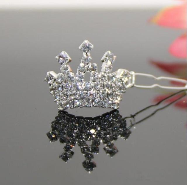 Rhinestone Crown Hairpin Child Hair Accessories Girl Headwear Pet Dog Accessories