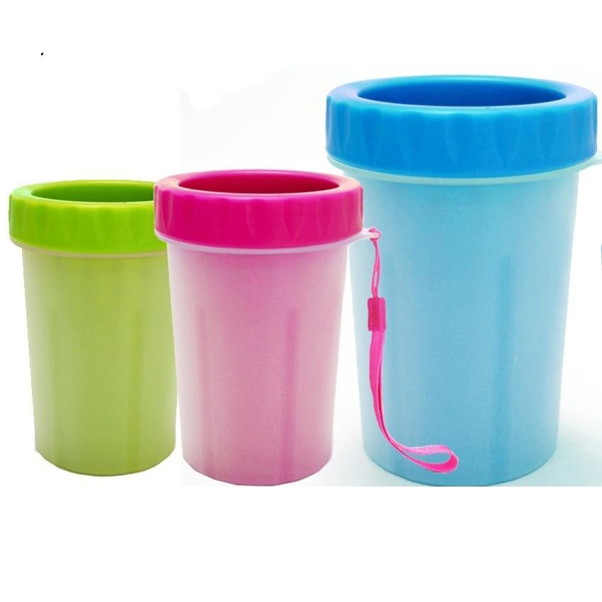 wash clean dog foot Pet dog quick easy convenient foot wash claw brush cup plastic silicone soft cleaning tool