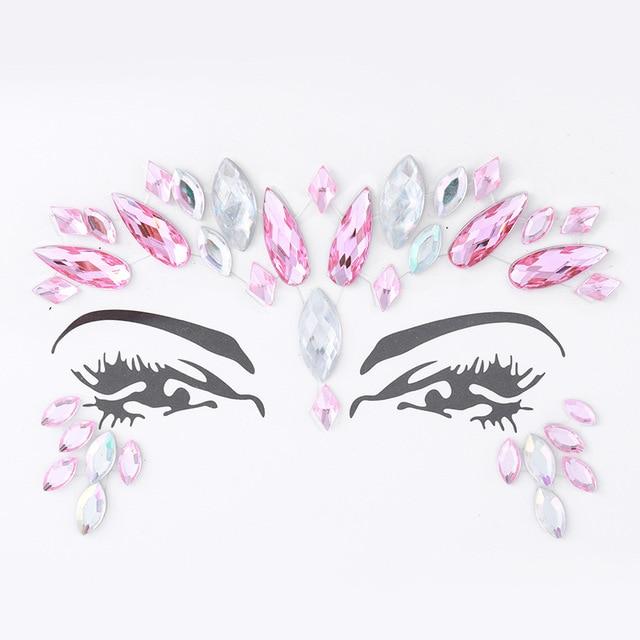 Temporary Tattoo Face Jewelry Gems Rhinestone Decoration Party Makeup Body Shining Festival Tattoos Body Art Stickers glitter