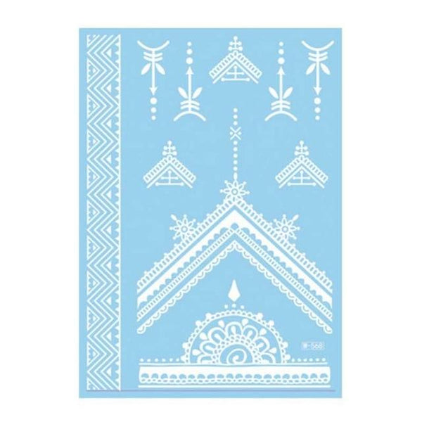 Lace Tattoo Sticker White Lace Necklace Flower Left Temporary Tattoo Sticker Body Art Paint Waterproof For Wedding