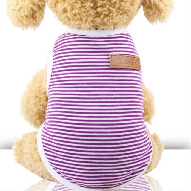 Summer Cat Clothes Cotton Striped Vest Pet Cats T Shirt Clothing For Cat Outfit Shirt Pet Clothes Cute Kitten Puppy Costume 25S2