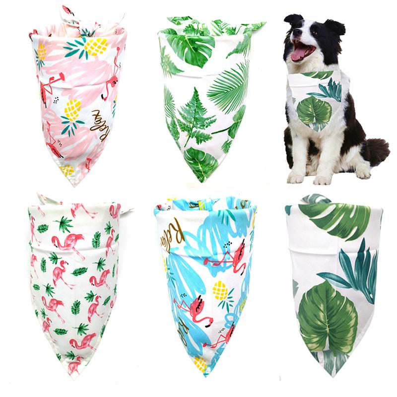 New Design Dog Cat Bandana Bibs Tropical Rainforest Style Cute Puppy Dog Scarf Adjustable Personalized Dog Bandanas Pet Supplier