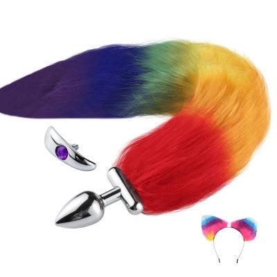 DKZ Metal Feather Fox Tail Anal Plug Erotic Anus Sex Toys For Woman Men Sexy sm products alternative gay sex toys tail plug