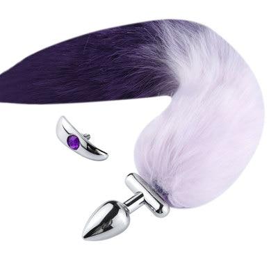 DKZ Metal Feather Fox Tail Anal Plug Erotic Anus Sex Toys For Woman Men Sexy sm products alternative gay sex toys tail plug
