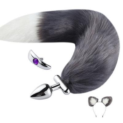 DKZ Metal Feather Fox Tail Anal Plug Erotic Anus Sex Toys For Woman Men Sexy sm products alternative gay sex toys tail plug