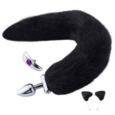 DKZ Metal Feather Fox Tail Anal Plug Erotic Anus Sex Toys For Woman Men Sexy sm products alternative gay sex toys tail plug