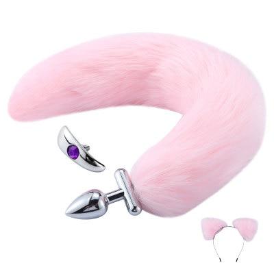 DKZ Metal Feather Fox Tail Anal Plug Erotic Anus Sex Toys For Woman Men Sexy sm products alternative gay sex toys tail plug