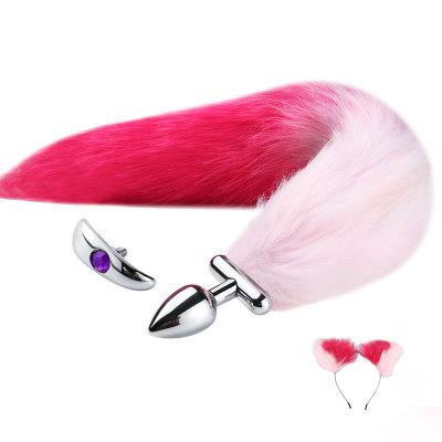 DKZ Metal Feather Fox Tail Anal Plug Erotic Anus Sex Toys For Woman Men Sexy sm products alternative gay sex toys tail plug