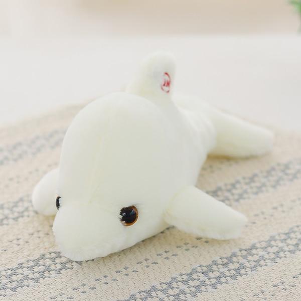 32cm Creative Luminous Plush Dolphin Doll Glowing Pillow, Colorful LED Light Animal Toys Kids Children's Gift YYT220