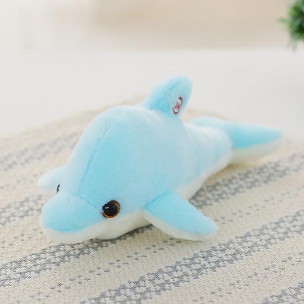 32cm Creative Luminous Plush Dolphin Doll Glowing Pillow, Colorful LED Light Animal Toys Kids Children's Gift YYT220