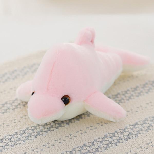 32cm Creative Luminous Plush Dolphin Doll Glowing Pillow, Colorful LED Light Animal Toys Kids Children's Gift YYT220
