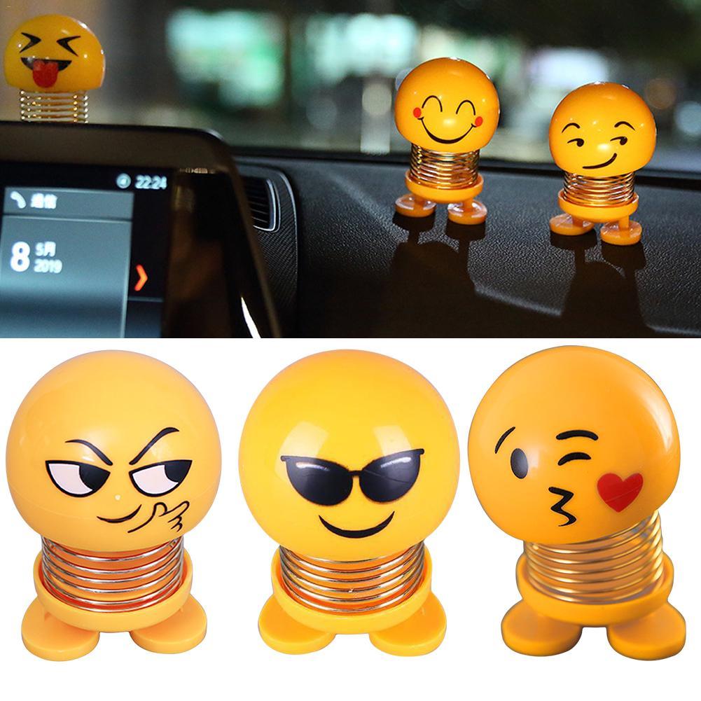 Shaking Head Doll Innovative Spring People Bouncing Ornaments Funny Expression Pack Car Decoration