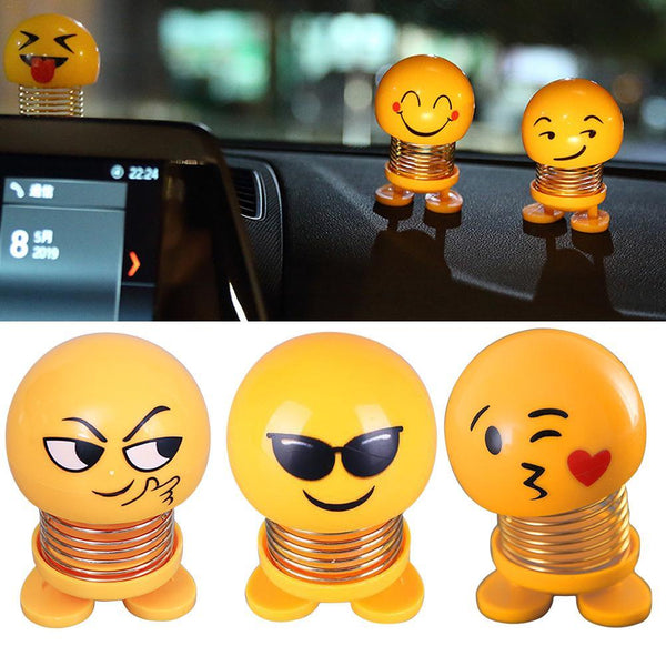 Shaking Head Doll Innovative Spring People Bouncing Ornaments Funny Expression Pack Car Decoration