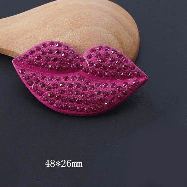 Air outlet perfume clip studded red mouth car perfume clip cute car solid decorations for girls car ornament
