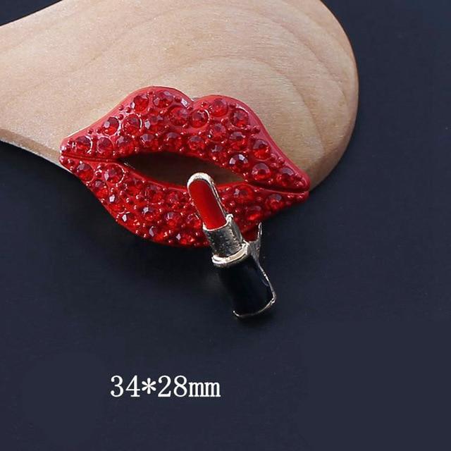 Air outlet perfume clip studded red mouth car perfume clip cute car solid decorations for girls car ornament