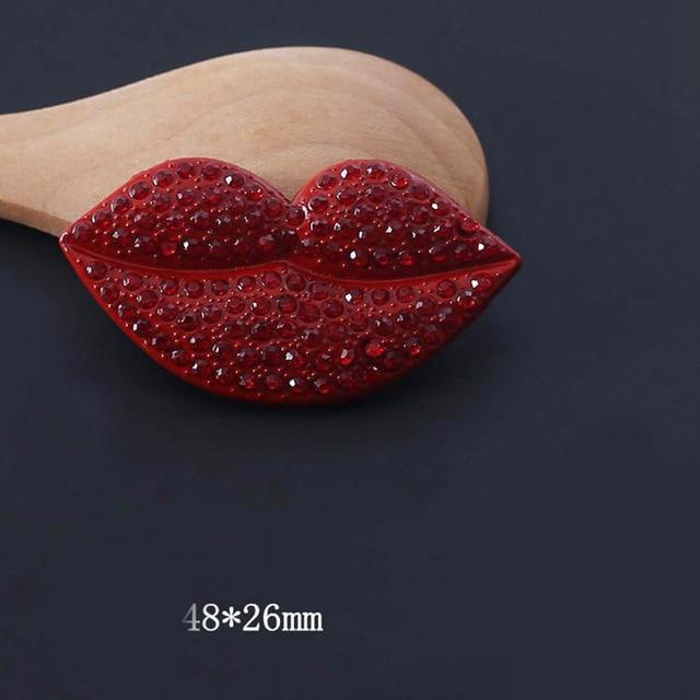 Air outlet perfume clip studded red mouth car perfume clip cute car solid decorations for girls car ornament