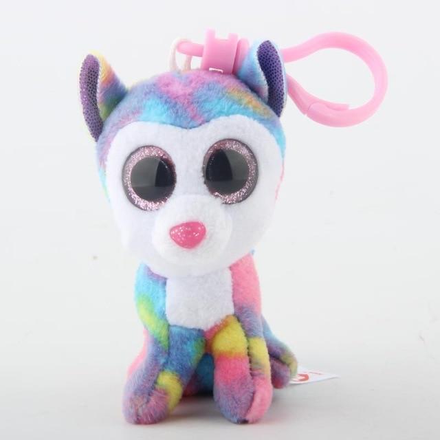 Ty Boos Big Eyes Plush Keychain Toy Doll Fox Owl Dog Unicorn Penguin Giraffe Leopard Monkey Dragon 4" 10cm
