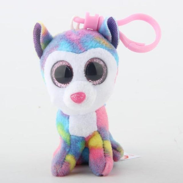 Ty Boos Big Eyes Plush Keychain Toy Doll Fox Owl Dog Unicorn Penguin Giraffe Leopard Monkey Dragon 4" 10cm
