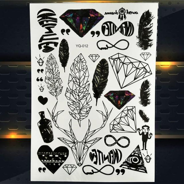 Peace Gigeon DreamCatcher Henna Mandala Flower Bird Totem Temporary Tattoo Sticker Feather Waterproof Tattoo Body Art Fake Tatoo