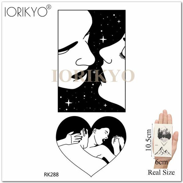 Adults Lips Old School Temporary Mouth Tattoo Women Arm Love DIY Blakc Fake Tatoos Beauty Makeup Waterproof Girls Tattoo Decals