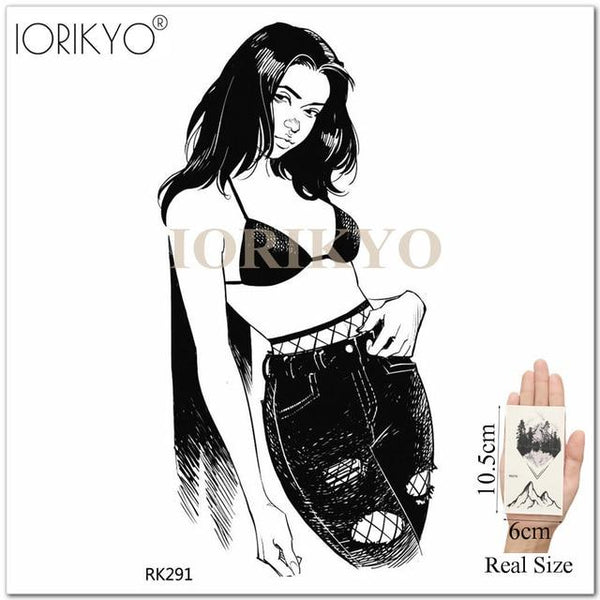 Adults Lips Old School Temporary Mouth Tattoo Women Arm Love DIY Blakc Fake Tatoos Beauty Makeup Waterproof Girls Tattoo Decals