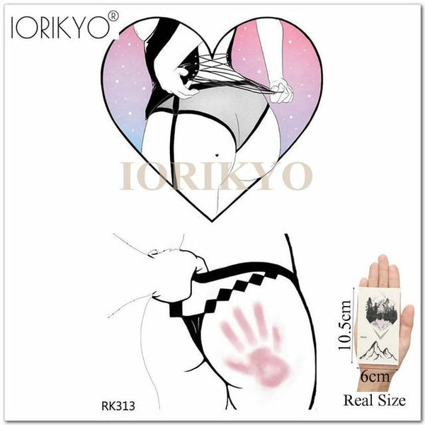 Adults Lips Old School Temporary Mouth Tattoo Women Arm Love DIY Blakc Fake Tatoos Beauty Makeup Waterproof Girls Tattoo Decals