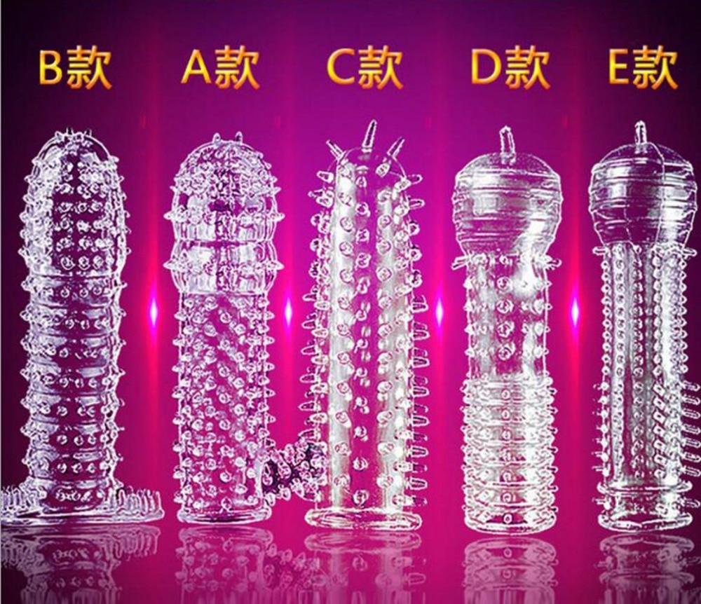 5 Models Delay Crystal Penis Sleeve Textured Extension Reusable penis for Couple ring Sex Products Adult Sex Toys for Men