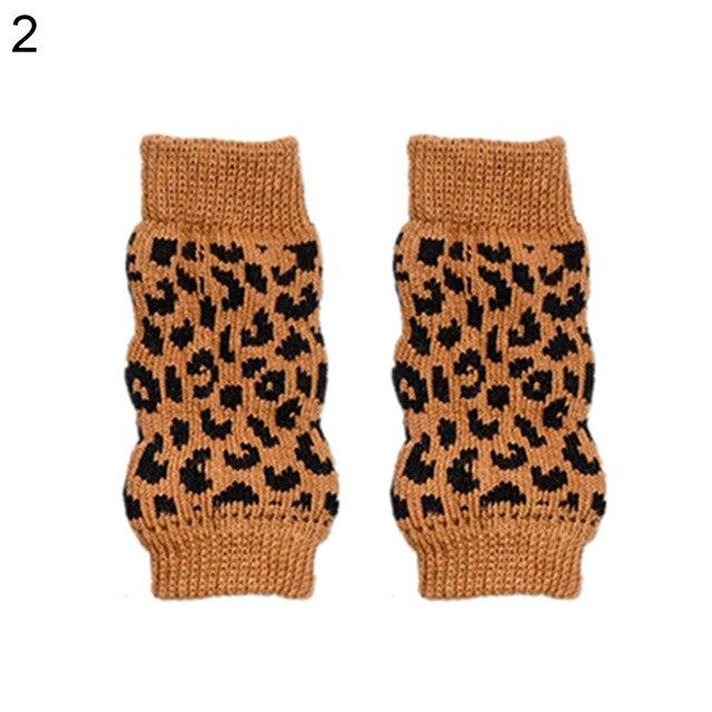 New Leg Warmers 4Pcs/Set Winter Pet Dog Leg Socks Zebra Leopard Dots Print Non-slip Leg Warmers