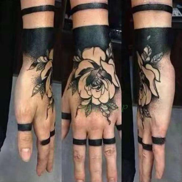 Waterproof Temporary Tattoo Sticker Rose Flower Fake Tatto Personality Flash Tatoo Hand Arm Foot Back Tato for Girl Women Men