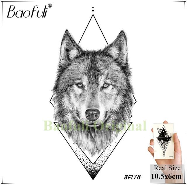 DIY Geometric Animals Fox Plant Temporary Tattoo Women Sexy Waterproof Disposable Black Tatoos Body Art Painting Tattoo Stickers