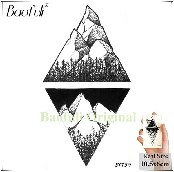 DIY Geometric Animals Fox Plant Temporary Tattoo Women Sexy Waterproof Disposable Black Tatoos Body Art Painting Tattoo Stickers