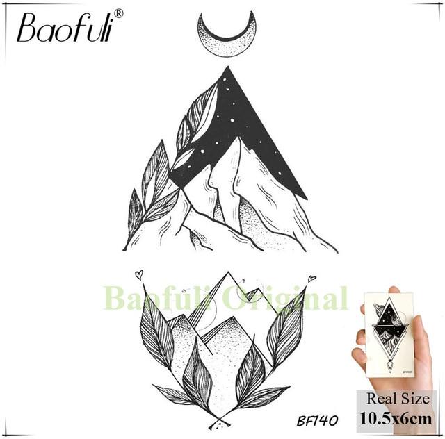 DIY Geometric Animals Fox Plant Temporary Tattoo Women Sexy Waterproof Disposable Black Tatoos Body Art Painting Tattoo Stickers
