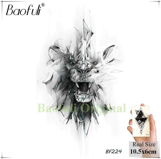 DIY Geometric Animals Fox Plant Temporary Tattoo Women Sexy Waterproof Disposable Black Tatoos Body Art Painting Tattoo Stickers