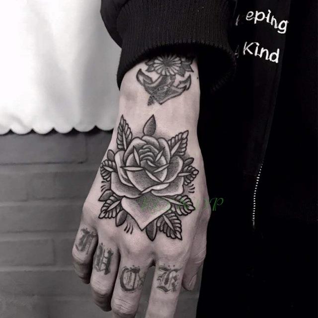 Waterproof Temporary Tattoo Sticker Flower Rose Fake Tatto Flash Tatoo Hand Arm Foot Back Tato body art for Girl Women Men