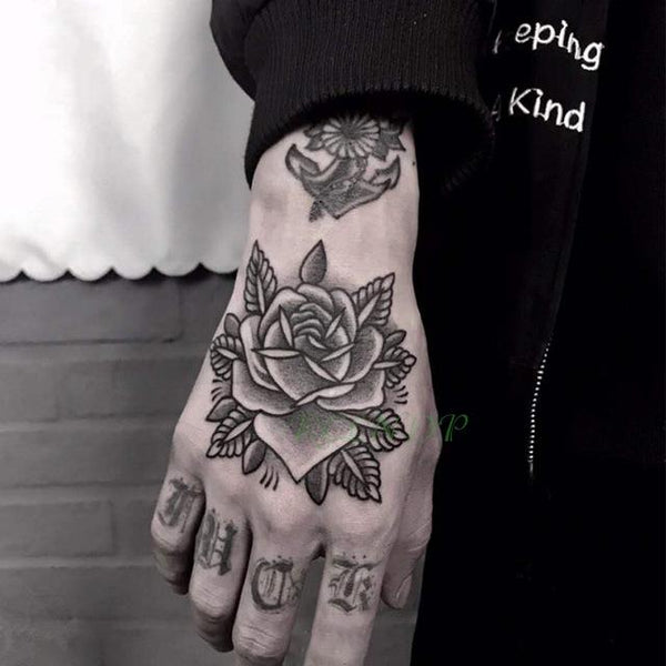 Waterproof Temporary Tattoo Sticker Flower Rose Fake Tatto Flash Tatoo Hand Arm Foot Back Tato body art for Girl Women Men