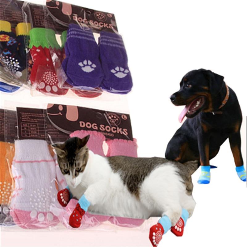 Warm Cat Puppy Dog christmas Shoes Soft Acrylic Pet Knits Socks Cute Cartoon Anti Slip Skid Sock Halloween Small Pet Accessories