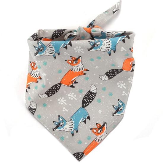 Dog Scarf Fox flamingo Dog Bandana Plaid Grid Fox Rabbit Pattern Dog Scarf Bow Tie Large Dog Accessories