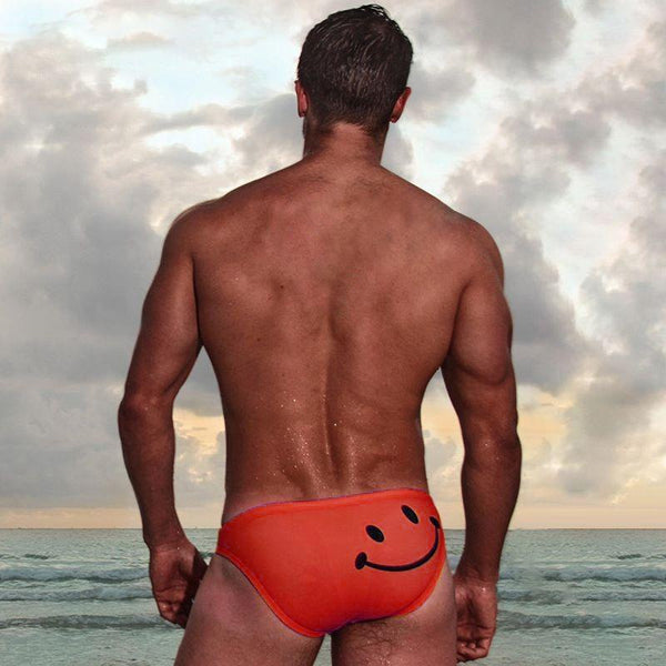 Men Swim Briefs Flowers Printed Breathable Elastic Cotton Beach Trunks Swimwear Swimsuit